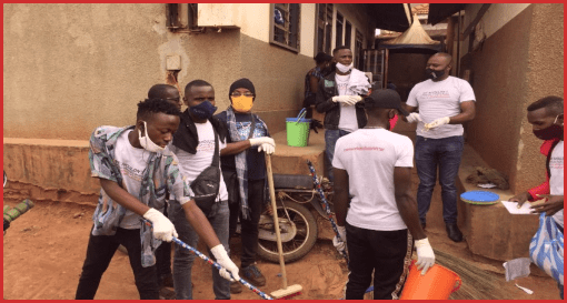 Members engage in cleaning one of the police stations in commemoration of international day to end violence against sex workers